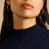 Sutton Evil Eye Gold-Tone Stainless Steel Hoop Earrings Sutton Evil Eye Gold-Tone Stainless Steel Hoop Earrings