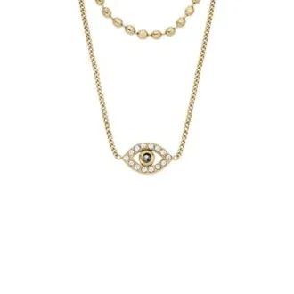 Sutton Evil Eye Gold-Tone Stainless Steel Multi-Strand Necklace
