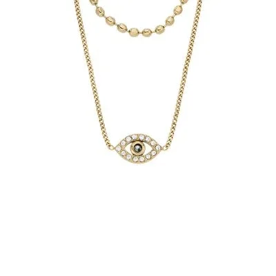 Sutton Evil Eye Gold-Tone Stainless Steel Multi-Strand Necklace Sutton Evil Eye Gold-Tone Stainless Steel Multi-Strand Necklace