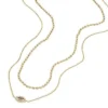 Sutton Evil Eye Gold-Tone Stainless Steel Multi-Strand Necklace Sutton Evil Eye Gold-Tone Stainless Steel Multi-Strand Necklace
