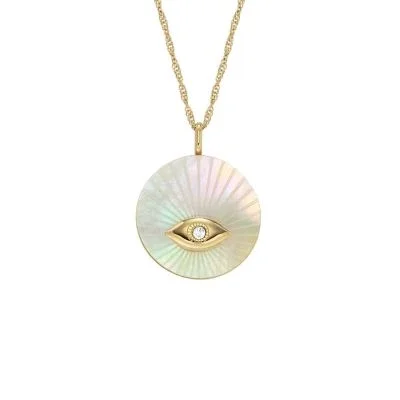 Sutton Evil Eye Gold-Tone Stainless Steel Pendant Necklace Sutton Evil Eye Gold-Tone Stainless Steel Pendant Necklace