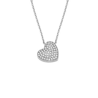 Sutton Glitz Heart Stainless Steel Pendant Necklace Sutton Glitz Heart Stainless Steel Pendant Necklace