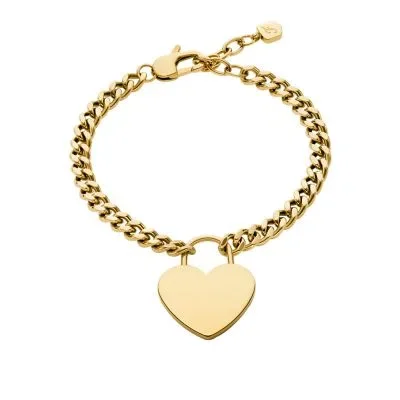 Sutton Gold-Tone Stainless Steel Heart Bracelet Sutton Gold-Tone Stainless Steel Heart Bracelet