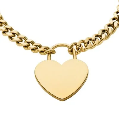Sutton Gold-Tone Stainless Steel Heart Bracelet Sutton Gold-Tone Stainless Steel Heart Bracelet