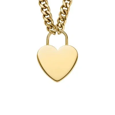 Sutton Gold-Tone Stainless Steel Heart Necklace Sutton Gold-Tone Stainless Steel Heart Necklace