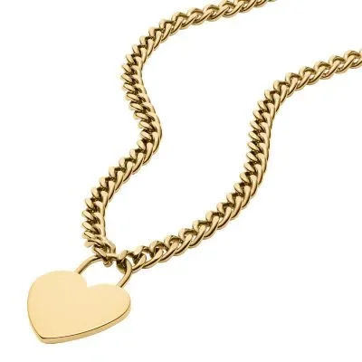 Sutton Gold-Tone Stainless Steel Heart Necklace Sutton Gold-Tone Stainless Steel Heart Necklace