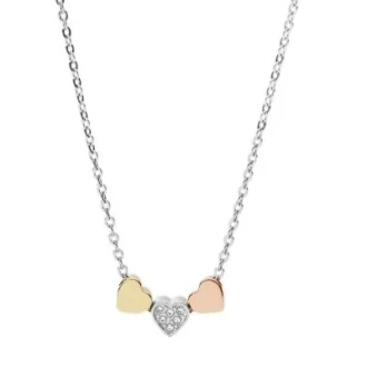 Sutton Heart Tri-Tone Steel Necklace