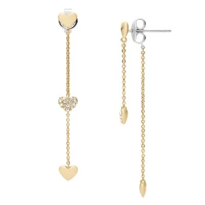 Sutton Heartbeat Gold-Tone Brass Front to Back Earrings Sutton Heartbeat Gold-Tone Brass Front to Back Earrings