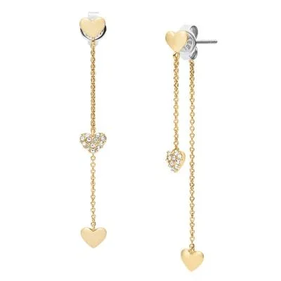 Sutton Heartbeat Gold-Tone Brass Front to Back Earrings Sutton Heartbeat Gold-Tone Brass Front to Back Earrings