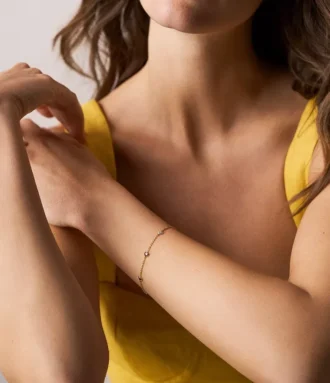 Sutton Heartbeat Gold-Tone Brass Station Bracelet