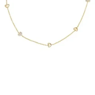 Sutton Heartbeat Gold-Tone Brass Station Necklace