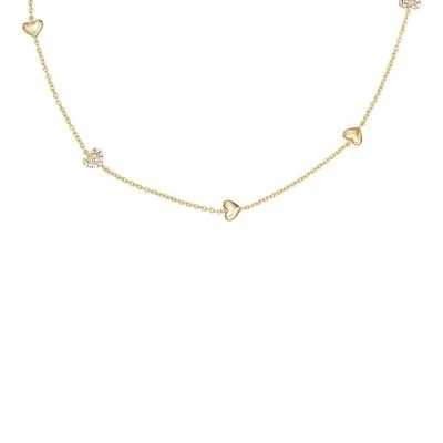 Sutton Heartbeat Gold-Tone Brass Station Necklace Sutton Heartbeat Gold-Tone Brass Station Necklace