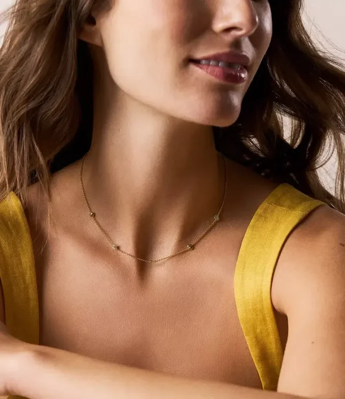 Sutton Heartbeat Gold-Tone Brass Station Necklace Sutton Heartbeat Gold-Tone Brass Station Necklace
