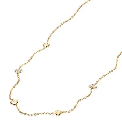 Sutton Heartbeat Gold-Tone Brass Station Necklace Sutton Heartbeat Gold-Tone Brass Station Necklace