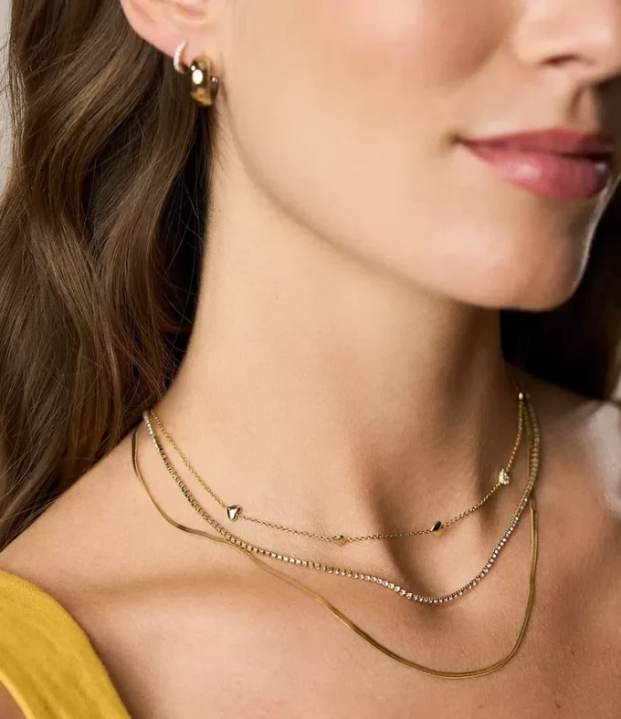 Sutton Heartbeat Gold-Tone Brass Station Necklace Sutton Heartbeat Gold-Tone Brass Station Necklace