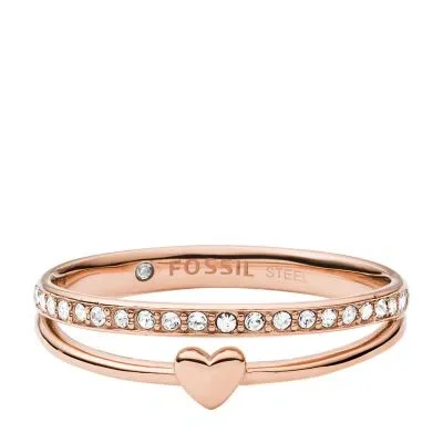 Sutton Hearts To You Rose Gold-Tone Stainless Steel Band Ring Sutton Hearts To You Rose Gold-Tone Stainless Steel Band Ring