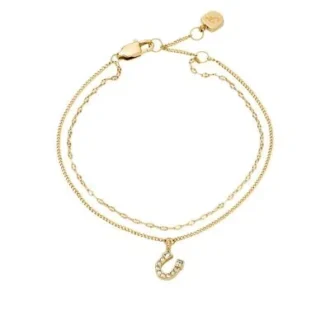 Sutton Horseshoe Gold-Tone Stainless Steel Multi Strand Bracelet