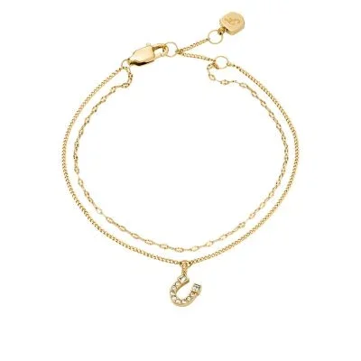 Sutton Horseshoe Gold-Tone Stainless Steel Multi Strand Bracelet Sutton Horseshoe Gold-Tone Stainless Steel Multi Strand Bracelet