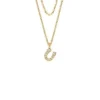 Sutton Horseshoe Gold-Tone Stainless Steel Multi Strand Necklace Sutton Horseshoe Gold-Tone Stainless Steel Multi Strand Necklace