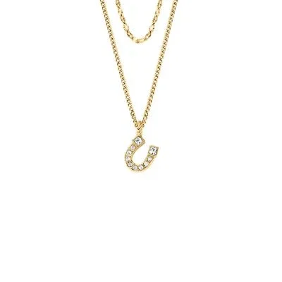 Sutton Horseshoe Gold-Tone Stainless Steel Multi Strand Necklace Sutton Horseshoe Gold-Tone Stainless Steel Multi Strand Necklace