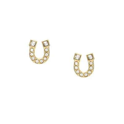 Sutton Horseshoe Gold-Tone Stainless Steel Stud Earrings Sutton Horseshoe Gold-Tone Stainless Steel Stud Earrings