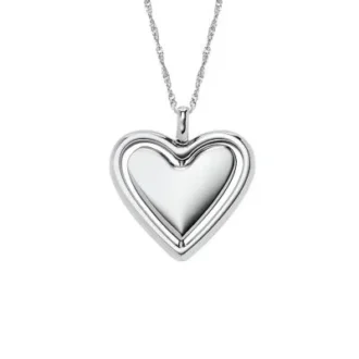 Sutton Legacy Heart Stainless Steel Rotating Pendant Necklace