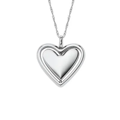 Sutton Legacy Heart Stainless Steel Rotating Pendant Necklace Sutton Legacy Heart Stainless Steel Rotating Pendant Necklace
