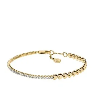 Sutton Love-All Gold-Tone Brass Heart Link Tennis Bracelet