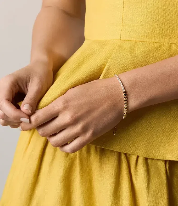 Sutton Love-All Gold-Tone Brass Heart Link Tennis Bracelet Sutton Love-All Gold-Tone Brass Heart Link Tennis Bracelet