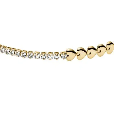 Sutton Love-All Gold-Tone Brass Heart Link Tennis Bracelet Sutton Love-All Gold-Tone Brass Heart Link Tennis Bracelet