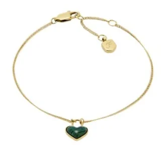 Sutton Modern Meadows Reconstituted Malachite Heart Chain Bracelet
