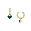 Sutton Modern Meadows Reconstituted Malachite Heart Hoop Earrings Sutton Modern Meadows Reconstituted Malachite Heart Hoop Earrings
