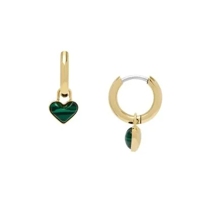Sutton Modern Meadows Reconstituted Malachite Heart Hoop Earrings Sutton Modern Meadows Reconstituted Malachite Heart Hoop Earrings