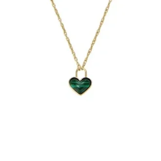 Sutton Modern Meadows Reconstituted Malachite Heart Pendant Necklace
