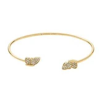Sutton Pavé Butterfly Gold-Tone Stainless Steel Cuff Bracelet