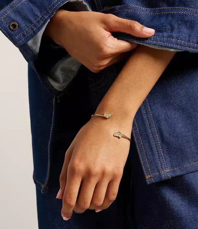 Sutton Pavé Butterfly Gold-Tone Stainless Steel Cuff Bracelet Sutton Pavé Butterfly Gold-Tone Stainless Steel Cuff Bracelet