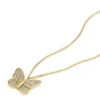 Sutton Pavé Butterfly Gold-Tone Stainless Steel Pendant Necklace Sutton Pavé Butterfly Gold-Tone Stainless Steel Pendant Necklace