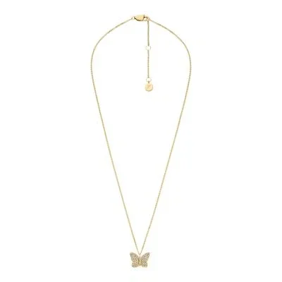 Sutton Pavé Butterfly Gold-Tone Stainless Steel Pendant Necklace Sutton Pavé Butterfly Gold-Tone Stainless Steel Pendant Necklace
