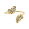 Sutton Pavé Butterfly Gold-Tone Stainless Steel Stack Ring Sutton Pavé Butterfly Gold-Tone Stainless Steel Stack Ring