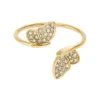 Sutton Pavé Butterfly Gold-Tone Stainless Steel Stack Ring Sutton Pavé Butterfly Gold-Tone Stainless Steel Stack Ring