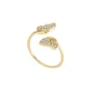 Sutton Pavé Butterfly Gold-Tone Stainless Steel Stack Ring Sutton Pavé Butterfly Gold-Tone Stainless Steel Stack Ring