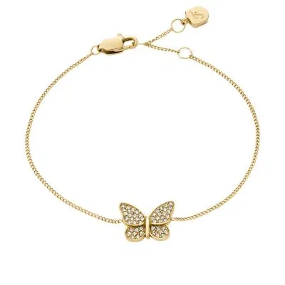 Sutton Pavé Butterfly Gold-Tone Stainless Steel Station Bracelet Sutton Pavé Butterfly Gold-Tone Stainless Steel Station Bracelet