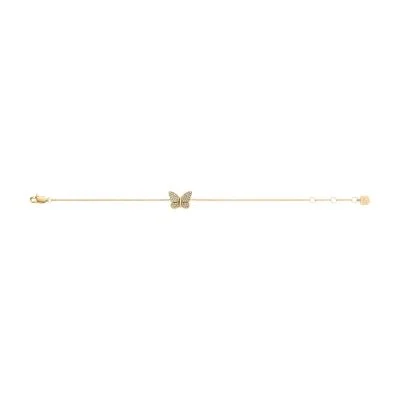 Sutton Pavé Butterfly Gold-Tone Stainless Steel Station Bracelet Sutton Pavé Butterfly Gold-Tone Stainless Steel Station Bracelet