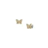Sutton Pavé Butterfly Gold-Tone Stainless Steel Stud Earrings Sutton Pavé Butterfly Gold-Tone Stainless Steel Stud Earrings