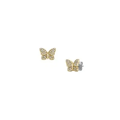 Sutton Pavé Butterfly Gold-Tone Stainless Steel Stud Earrings Sutton Pavé Butterfly Gold-Tone Stainless Steel Stud Earrings