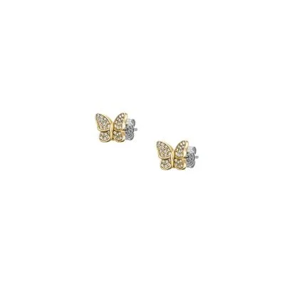Sutton Pavé Butterfly Gold-Tone Stainless Steel Stud Earrings Sutton Pavé Butterfly Gold-Tone Stainless Steel Stud Earrings