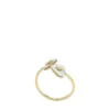 Sutton Radiant Love Gold-Tone Stainless Steel Mother-of-Pearl Heart Toi Et Moi Ring Sutton Radiant Love Gold-Tone Stainless Steel Mother-of-Pearl Heart Toi Et Moi Ring