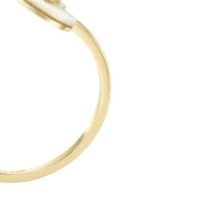 Sutton Radiant Love Gold-Tone Stainless Steel Mother-of-Pearl Heart Toi Et Moi Ring Sutton Radiant Love Gold-Tone Stainless Steel Mother-of-Pearl Heart Toi Et Moi Ring