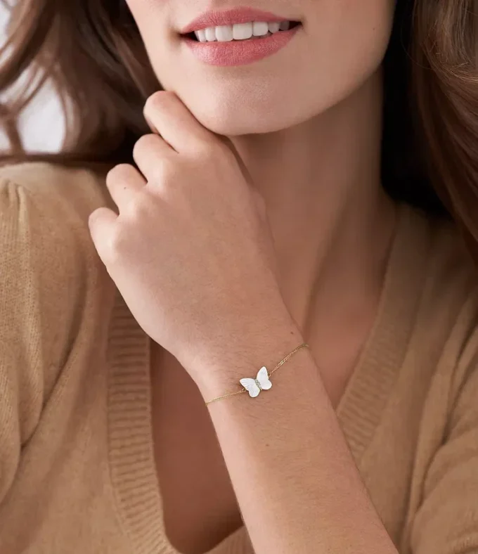 Sutton Radiant Wings White Mother-of-Pearl Butterfly Chain Bracelet Sutton Radiant Wings White Mother-of-Pearl Butterfly Chain Bracelet