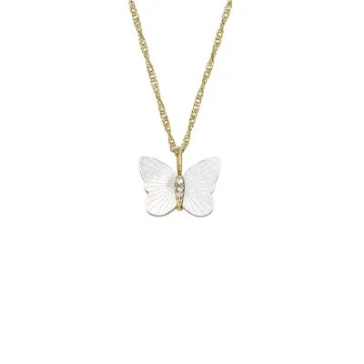 Sutton Radiant Wings White Mother-of-Pearl Butterfly Chain Necklace Sutton Radiant Wings White Mother-of-Pearl Butterfly Chain Necklace